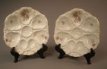 Pair German Oyster Plates