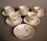 5 Limoges Tea Cups & Saucers