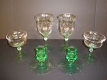 Collection of Heisey Glass Moongleam Items
