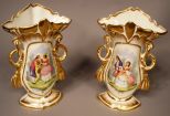 A Pair of Old Paris Mantle Vases