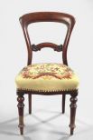 English Victorian Needlepoint Mahogany Side chair