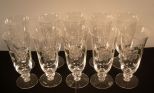 9 Water Goblets, Heisey Dolly Madison Rose Stemware
