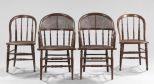 Set of Four Caned Oak Chairs