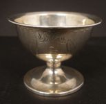 c1820 Federal Style Coin Silver Pedestal Salt Cellar