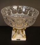 German Crystal Bowl w/Marble Base