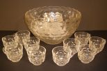 Federal Glass Punch Bowl and Cups