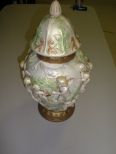 Covered Ceramic Jar with Children motif