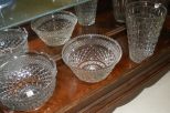Collection of 2 Large Depression Glass Bowls and 2 Large Flower Vases