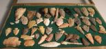 Collection of MS Native American Arrow Heads and other items