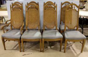 Eight Walnut Cane Back Chairs