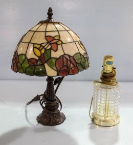 Glass Lamp & Plastic Stained Glass Style Lamp