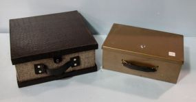 Cash Box & Faux Leather and Tweed Box