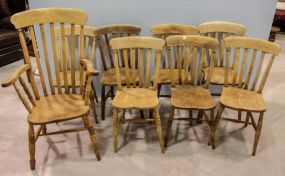 Set of Eight Beechwood Pub Chairs