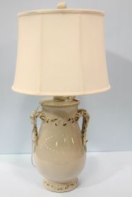 Large Urn Shaped Porcelain Lamp