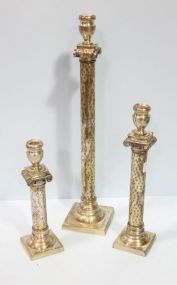 Three Plated Candlesticks