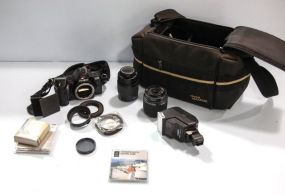 Camera and Lenses in Bag