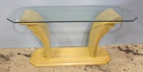 Ivory Based Glass Top Console Table