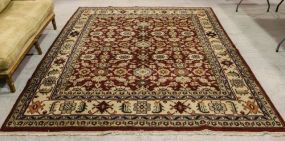 Red and Beige Wool Rug