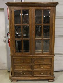 Two Piece Beveled Glass Cabinet