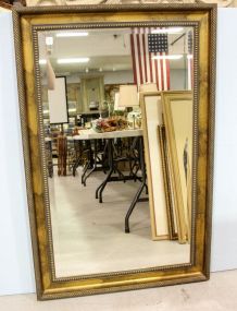 Rope Carved Gold Beveled Mirror