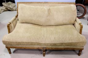 Tan Velvet Settee