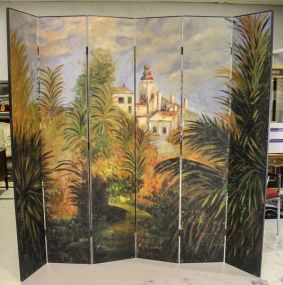 Six Panel Hand Painted Room Divider
