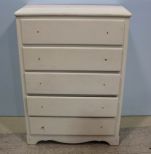 White Five Drawer Chest