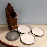 Enamel Plates & Primitive Spice Box