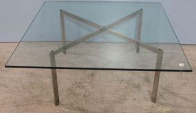 Square Glass Top and Chrome Coffee Table