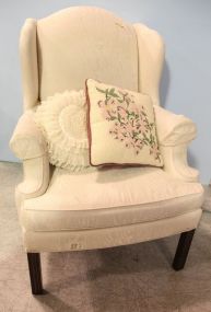 Wing Back Chair with Pillows