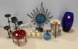 Blue Vase & Candle Holders