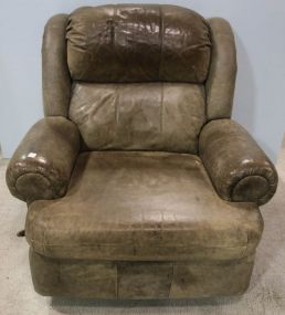 Worn Leather Recliner