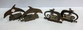 Lizard and Dolphin Iron Bookends