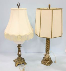 Two Brass Table Lamps