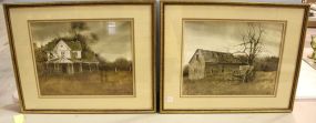 Two Prints of Victorian Houses