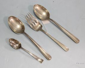Two Towle Aristocrat Serving Spoons, Towle Salad Fork & Sterling Spoon