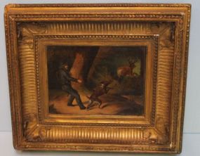 19th Century Oil Painting on Tin