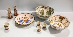 Three Oriental Bowls & Saki Cups
