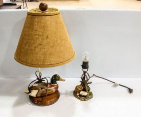 Wood Duck Lamp & Resin Figural Lamp
