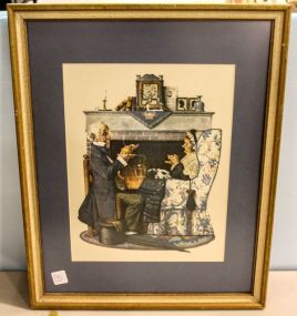 Print of Older Couple Sipping Coffee