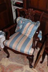Pair of Mahogany French Queen Anne Arm Chairs