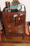 Mahogany Two Door Nightstand with Commode Inside