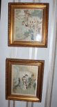 Two Oriental Painted on Silk Pictures