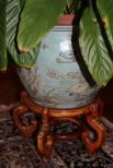 Large Oriental Porcelain Fish Bowl on Stand