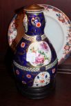 Pair of Cobalt Porcelain Vases with Oriental Motif