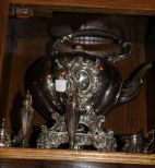 Large Silverplate Kettle on Stand
