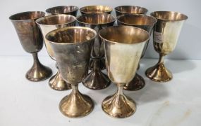 Ten Silverplate Goblets