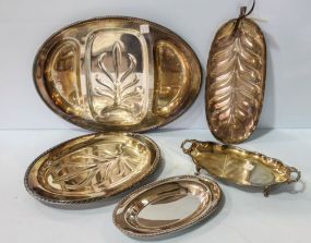 Five Silverplate Trays