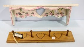 White Hummingbird Shelf & Heart Longaberger Rack