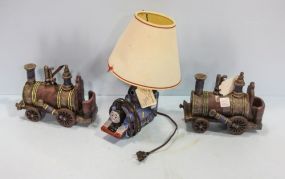 Two Resin Trains & Thomas the Train Lamp